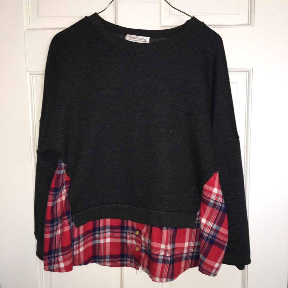 Flannel sweatshirt combo